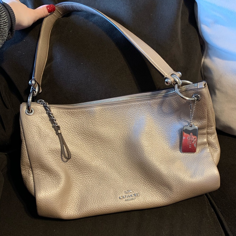 Coach metallic leather Mia purse